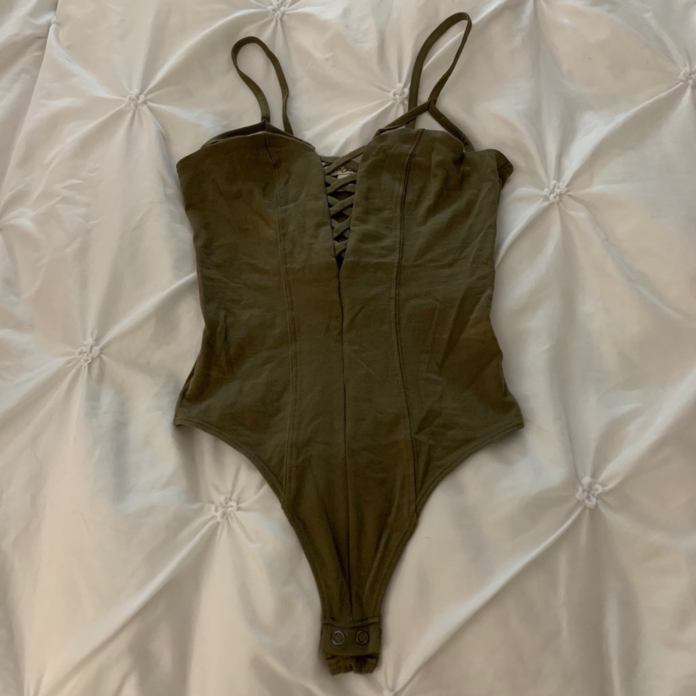 Express olive green bodysuit